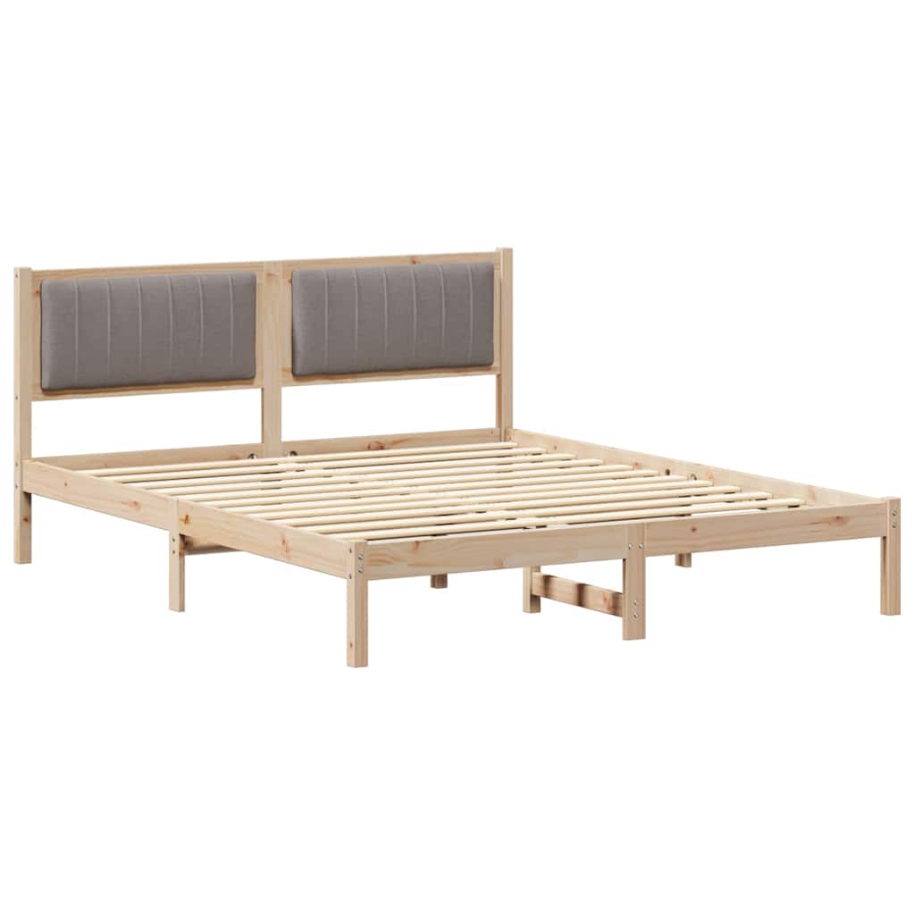vidaXL Estrutura de Cama com Cabeceira Estofada Cinzento-acastanhado