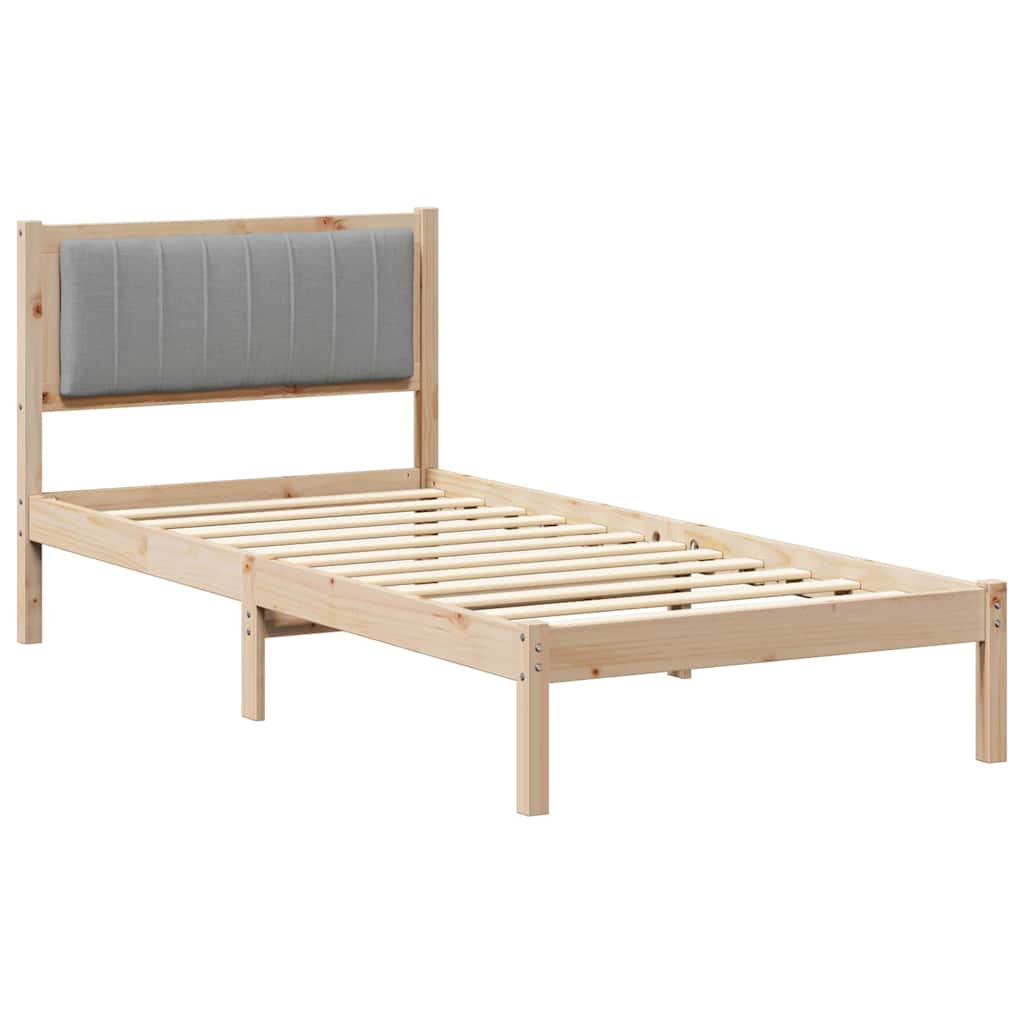 vidaXL Estrutura de Cama com Cabeceira Estofada Cinzento-claro