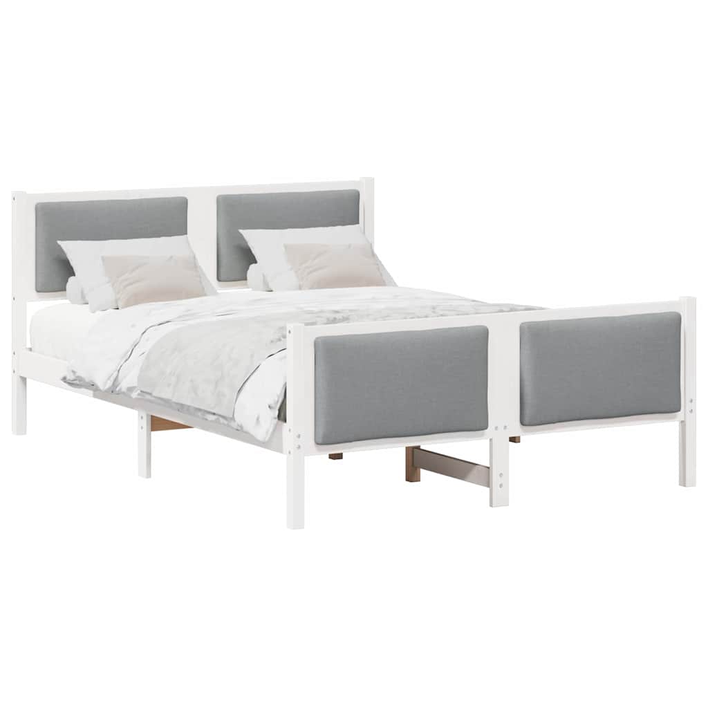 vidaXL Estrutura da Cama Cinzento-claro 140 x 190 cm tecido