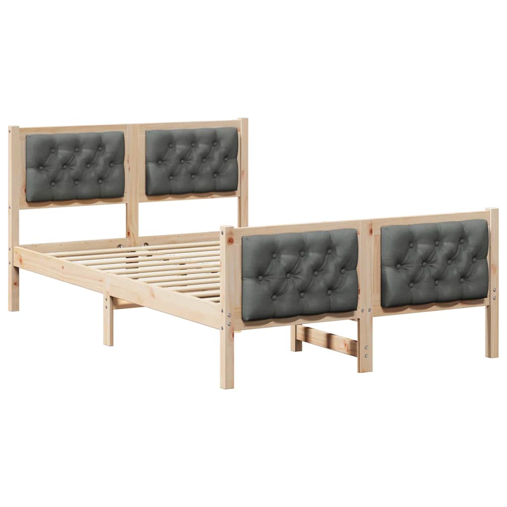 vidaXL Estrutura da Cama com cabeceira Cinza Escuro 120 x 200 cm