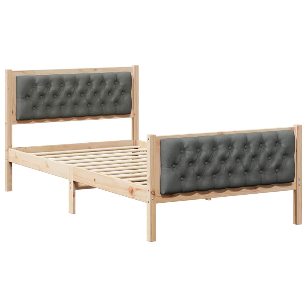 vidaXL Estrutura da Cama com cabeceira Cinza Escuro 100 x 200 cm