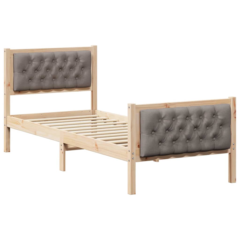 vidaXL Estrutura da Cama Cinzento-acastanhado 75 x 190 cm