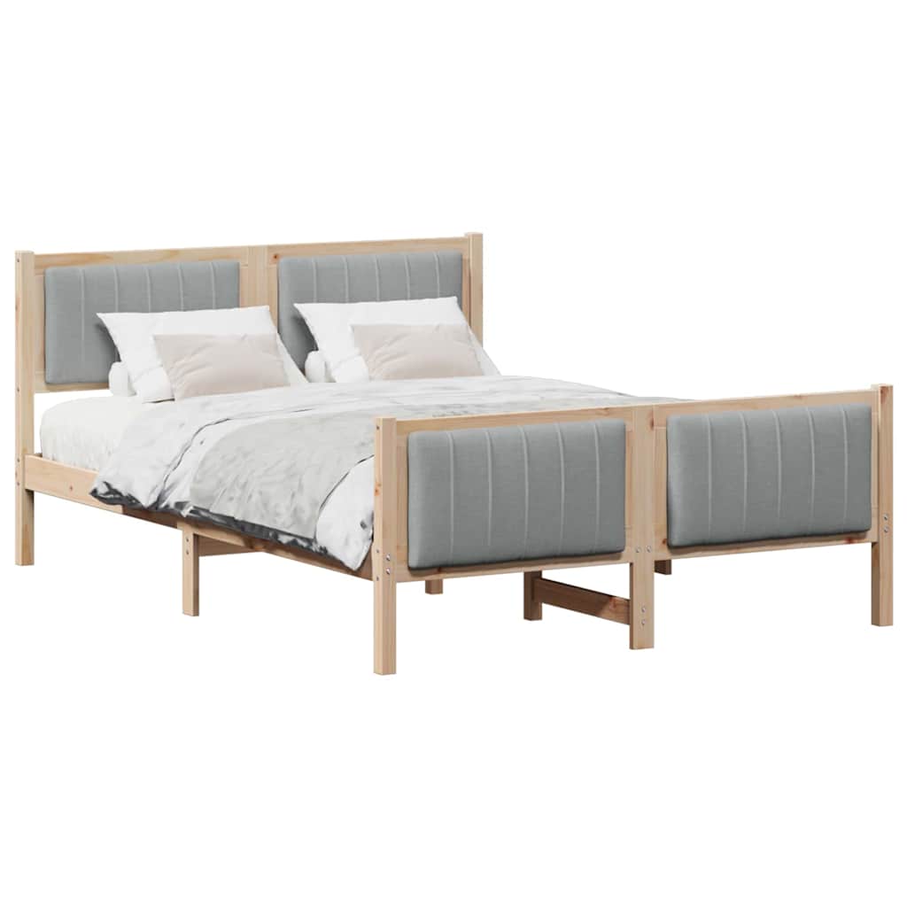 vidaXL Estrutura da cama Marrom e cinza claro 135 x 190 cm