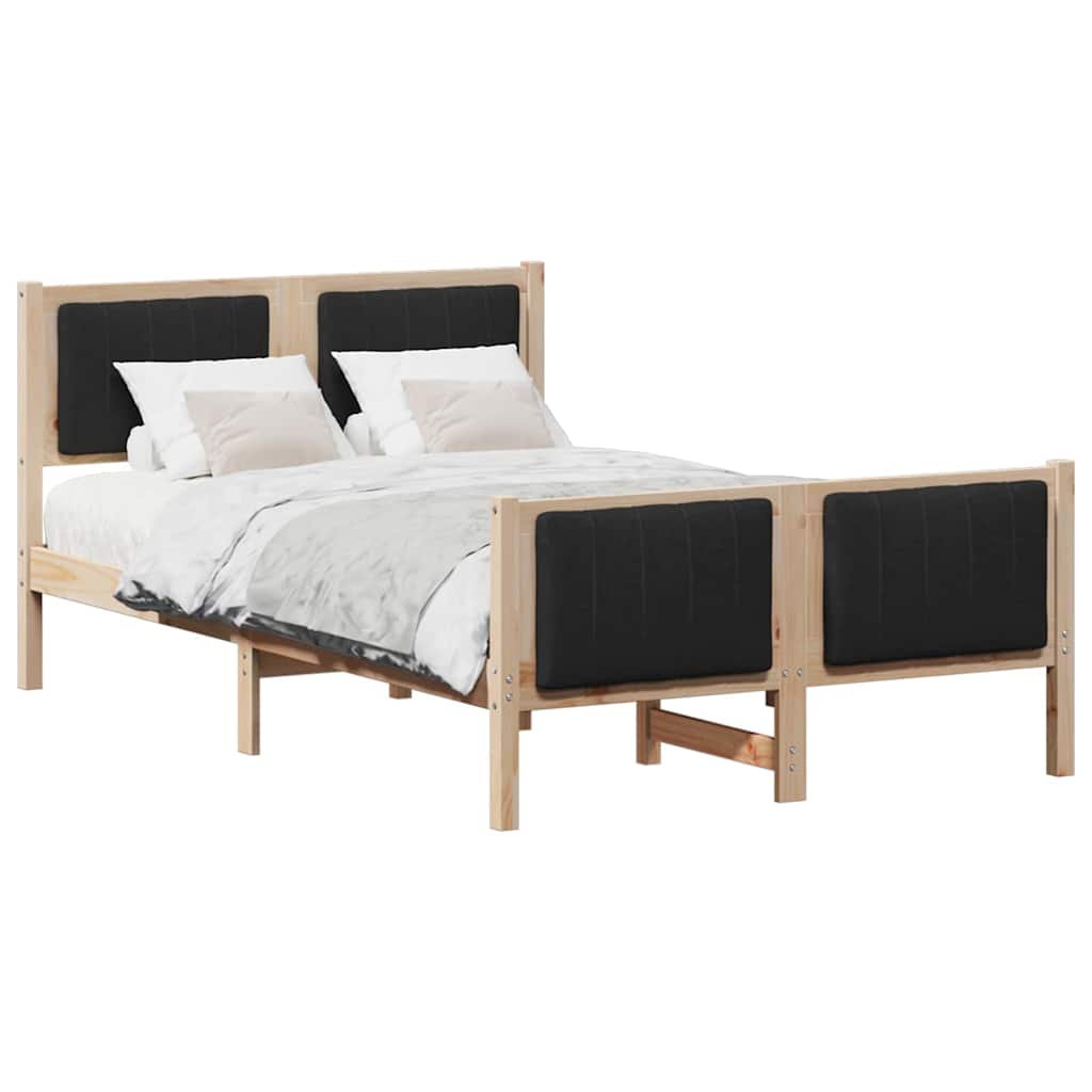 vidaXL Estrutura da cama com cabeceira Castanho e preto 120 x 190 cm