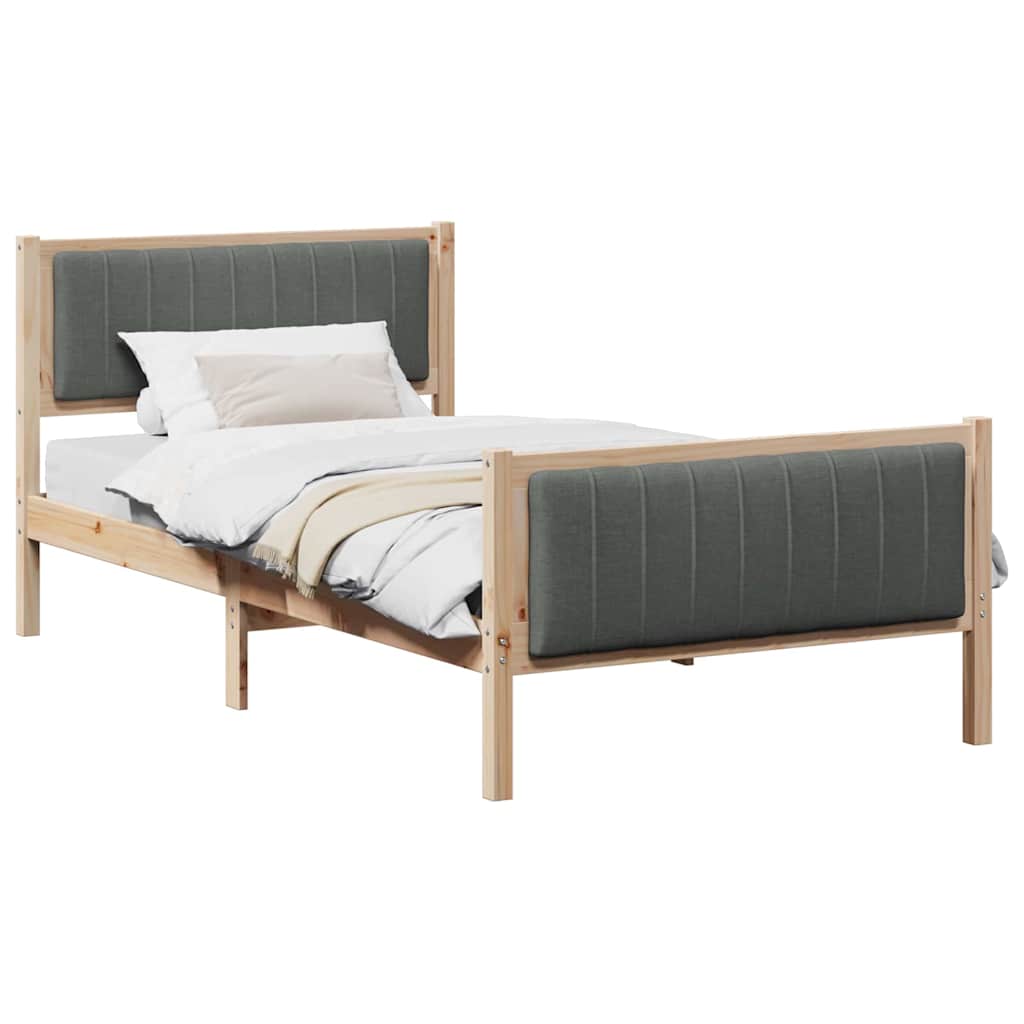 vidaXL Estrutura da cama castanho e cinzento-escuro 100 x 200 cm