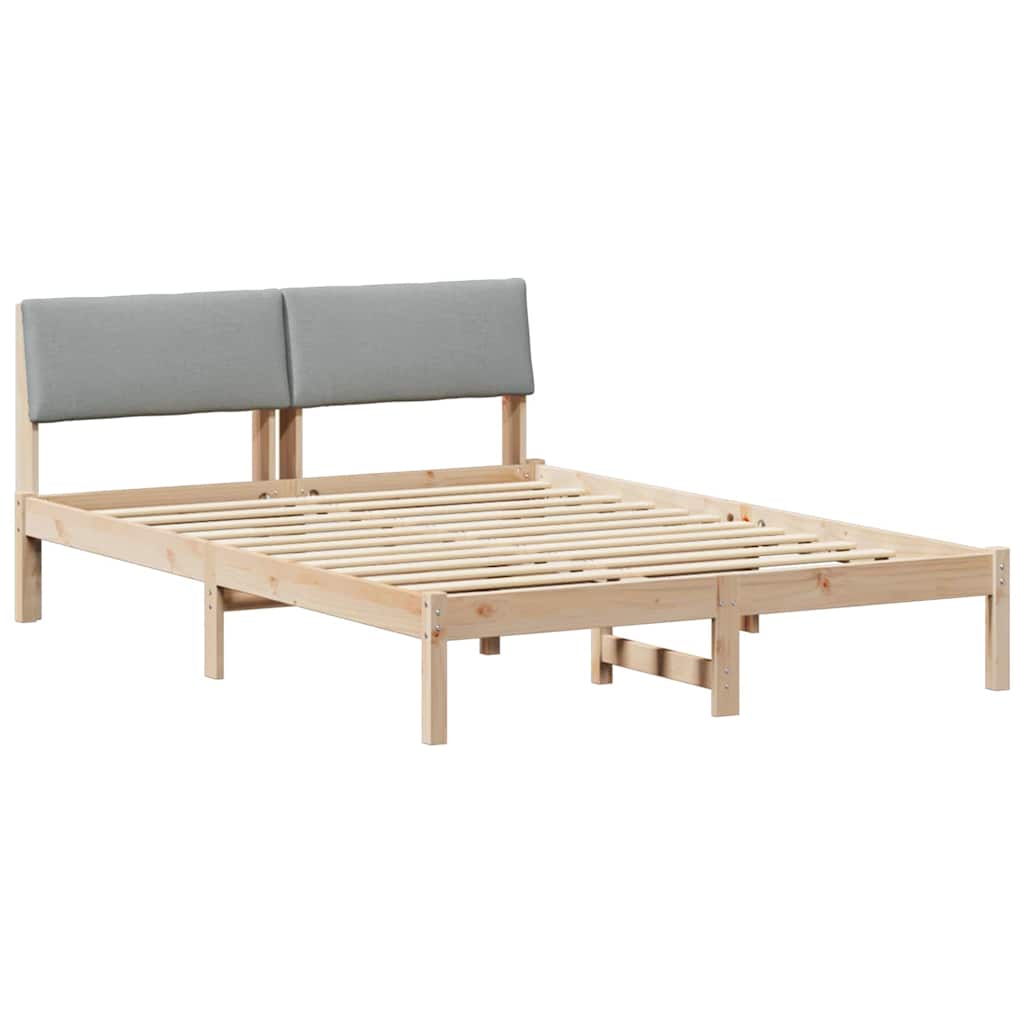 vidaXL Estrutura da cama Marrom e cinza claro 140 x 200 cm