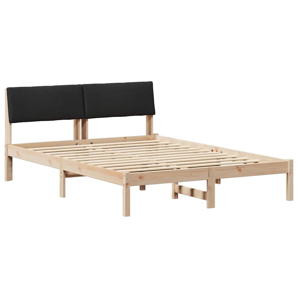 vidaXL Estrutura da cama com cabeceira Castanho e preto 140 x 200 cm