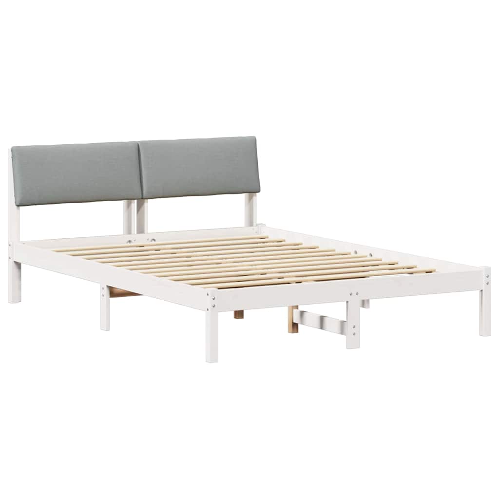 vidaXL Estrutura da cama Branco e cinza claro 140 x 200 cm