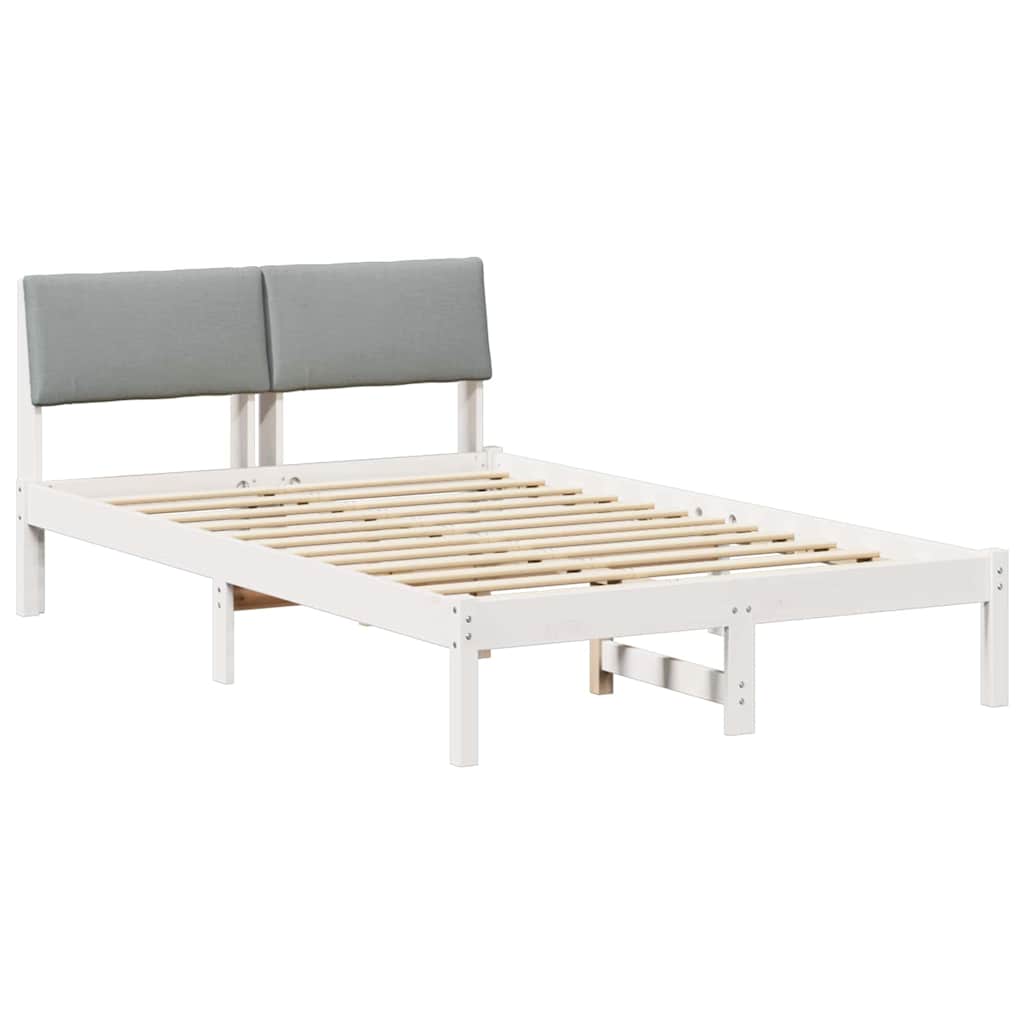 vidaXL Estrutura da cama Branco e cinza claro 120 x 200 cm