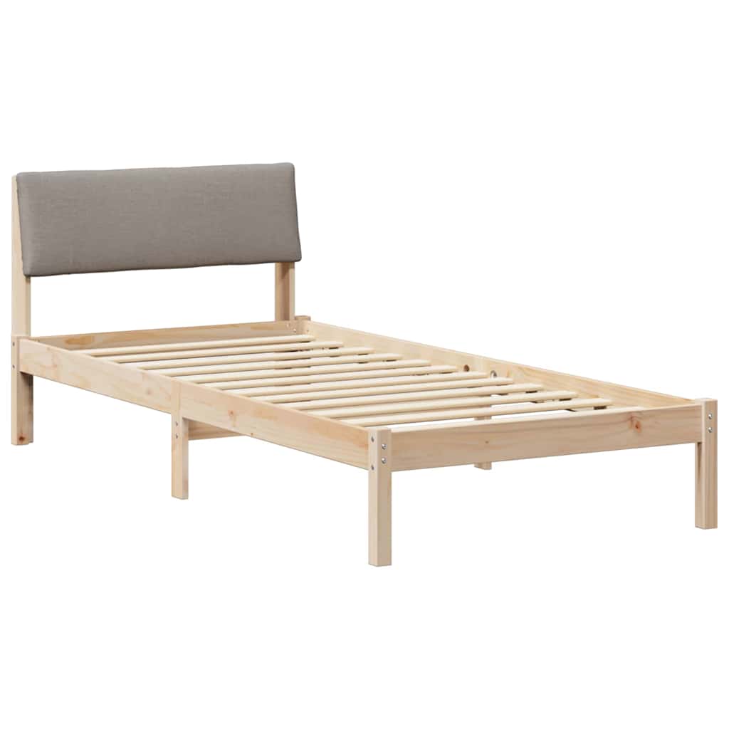 vidaXL Estrutura da cama com cabeceira Marrom e taupe 100 x 200 cm