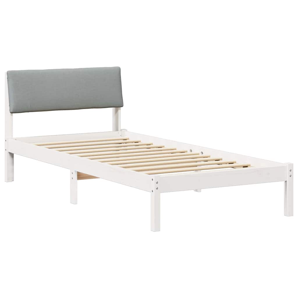 vidaXL Estrutura da cama Branco e cinza claro 100 x 200 cm