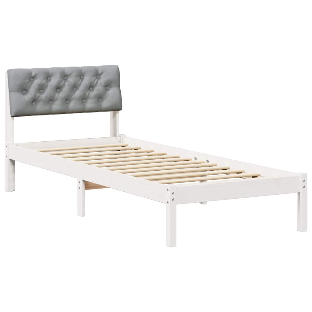 vidaXL Estrutura da cama Branco e cinza claro 80 x 200 cm