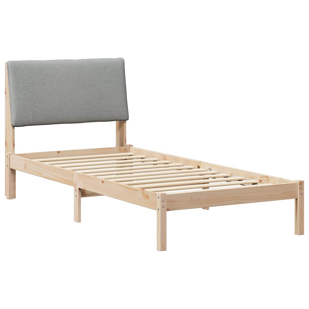 vidaXL Estrutura da cama Marrom e cinza claro 100 x 200 cm
