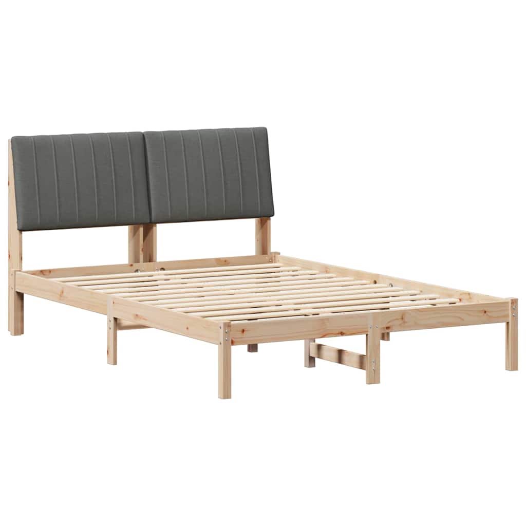 vidaXL Estrutura da Cama com cabeceira Castanho 135 x 190 cm