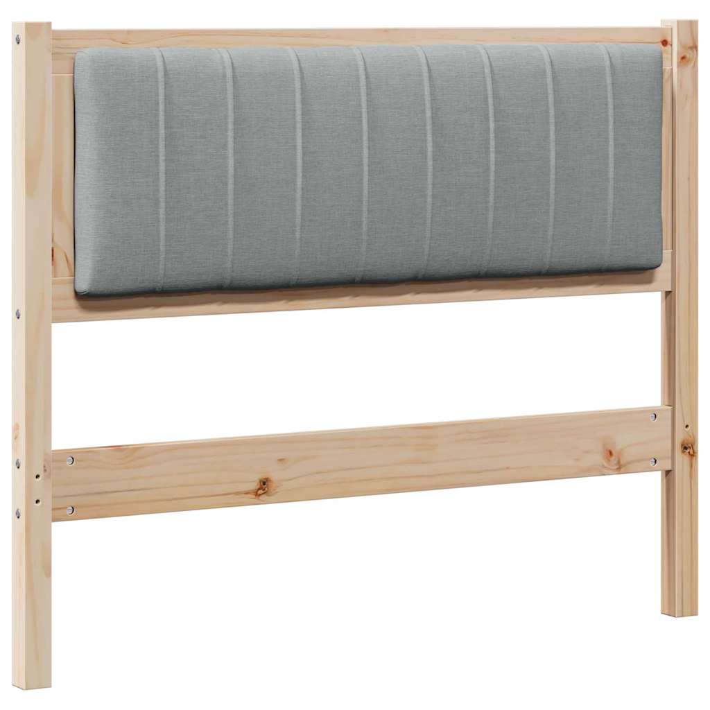 vidaXL Cabeceira estofada com cabeceira Cinzento-claro 100 cm