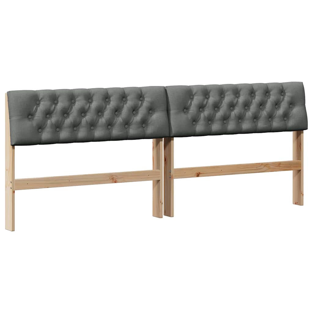vidaXL Cabeceira estofada Cinza Escuro 200 cm