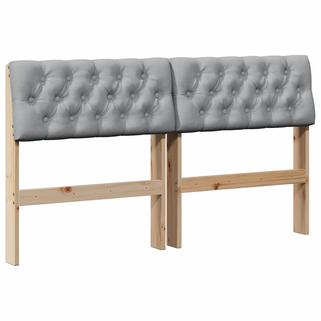 vidaXL Cabeceira estofada Cinzento-claro 140 cm