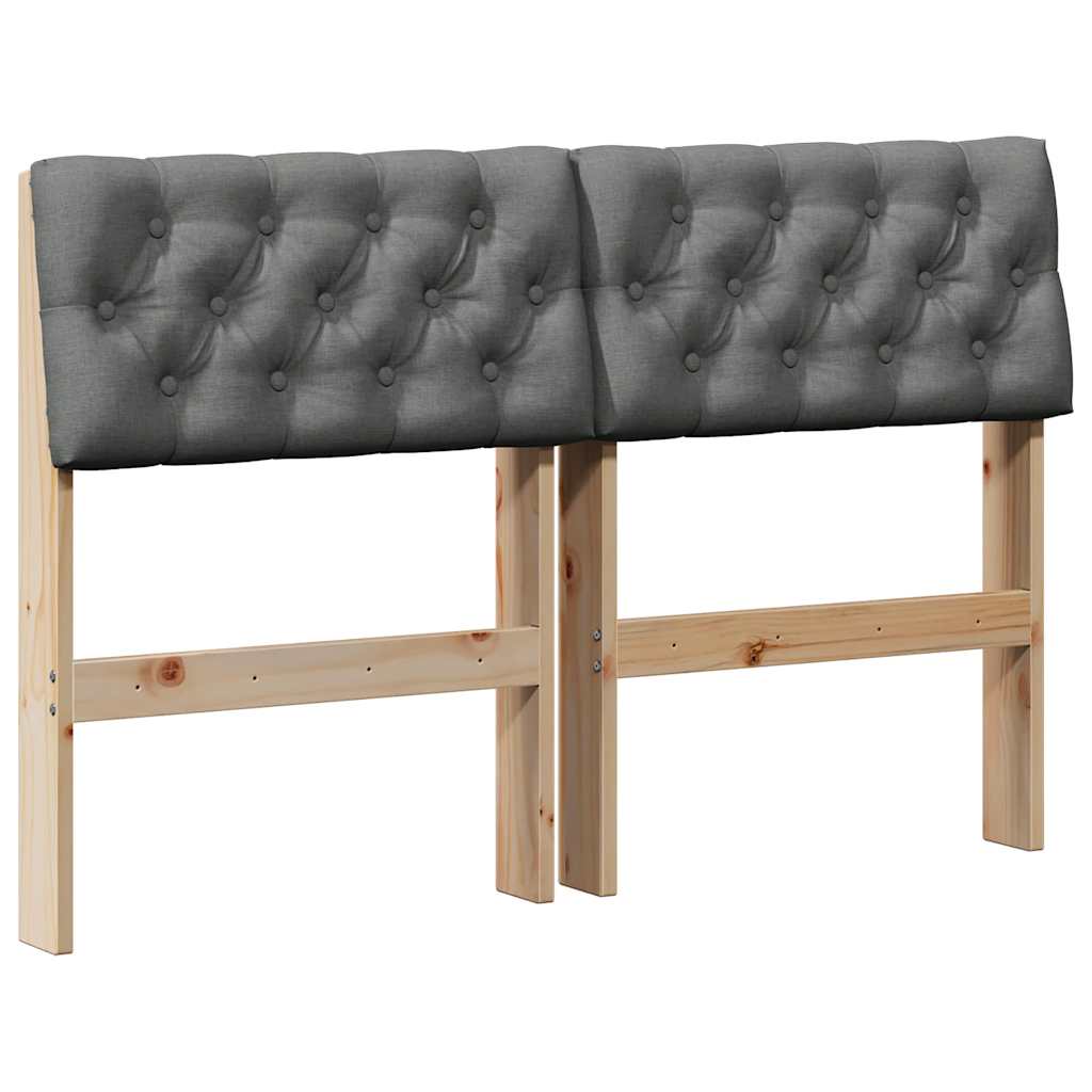 vidaXL Cabeceira estofada Cinza Escuro 120 cm