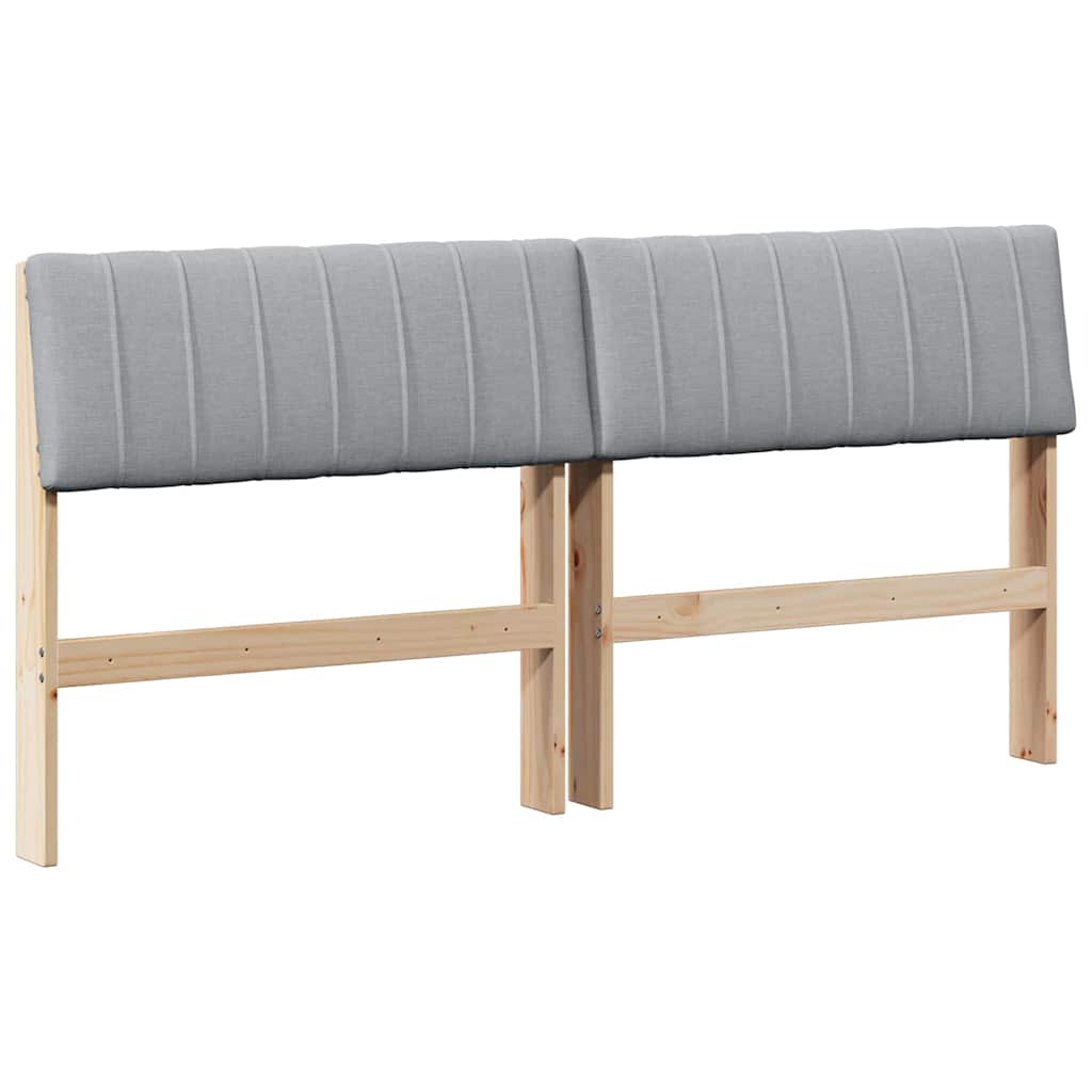 vidaXL Cabeceira estofada Cinzento-claro 160 cm