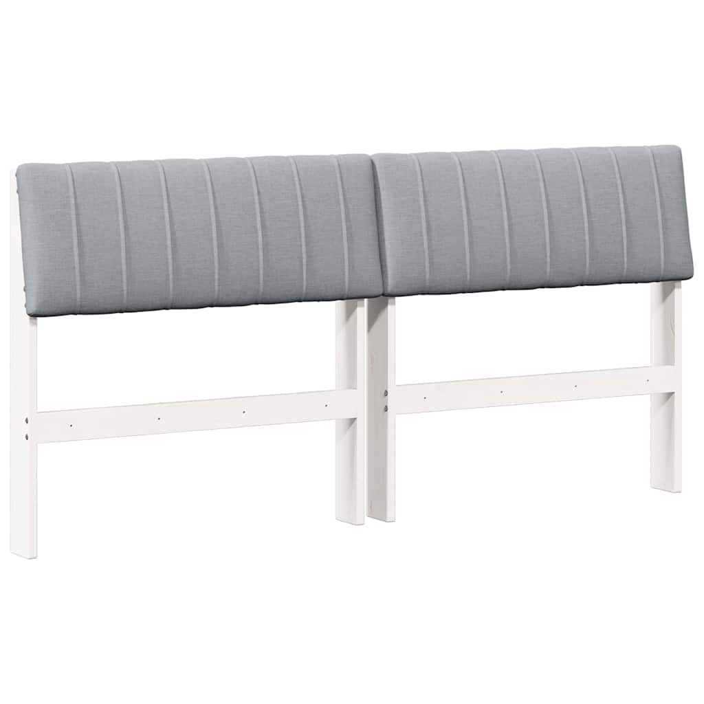 vidaXL Cabeceira estofada Cinzento-claro 160 cm