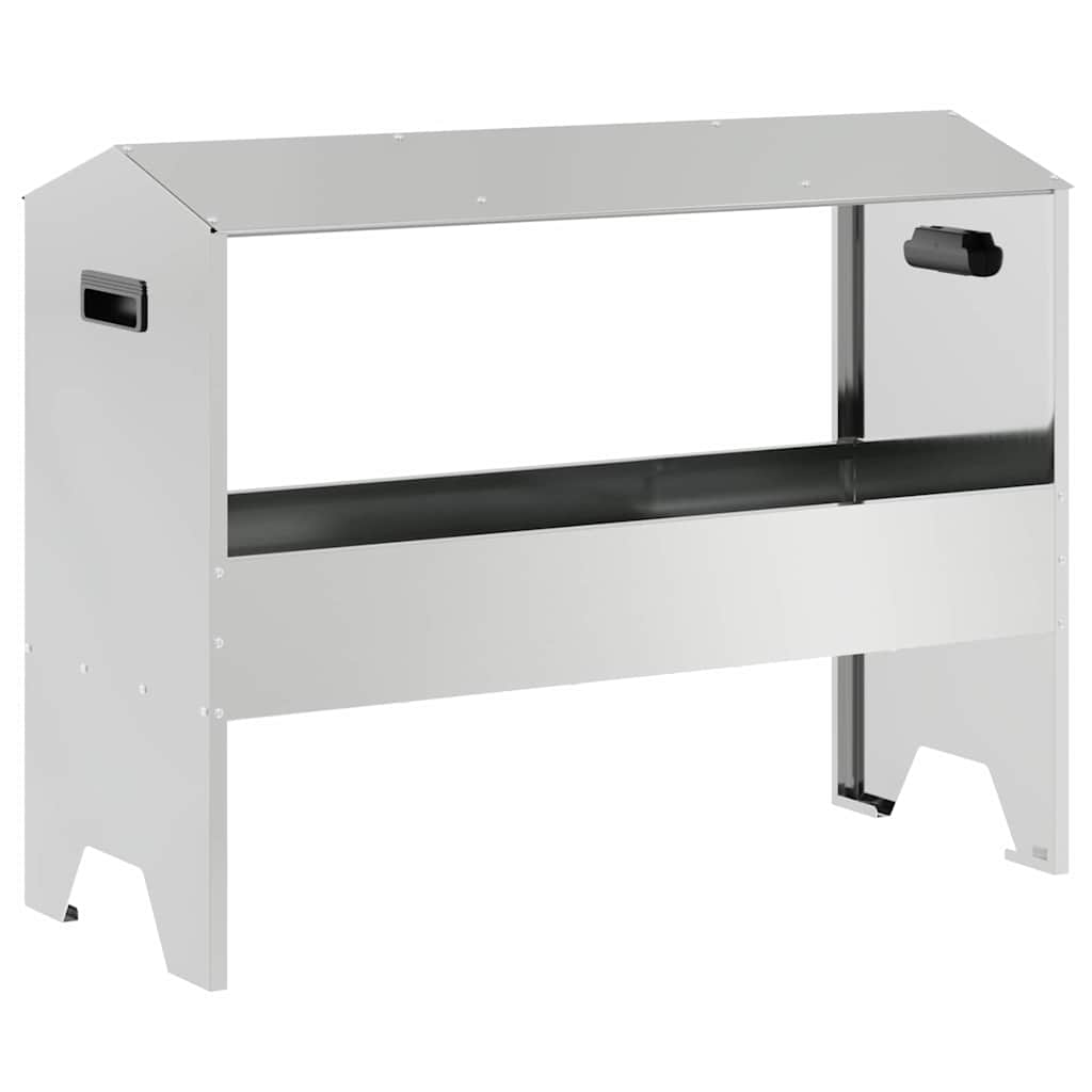 vidaXL Trincheira para Alimentação de Gado Prateado 79 x 35 x 62 cm