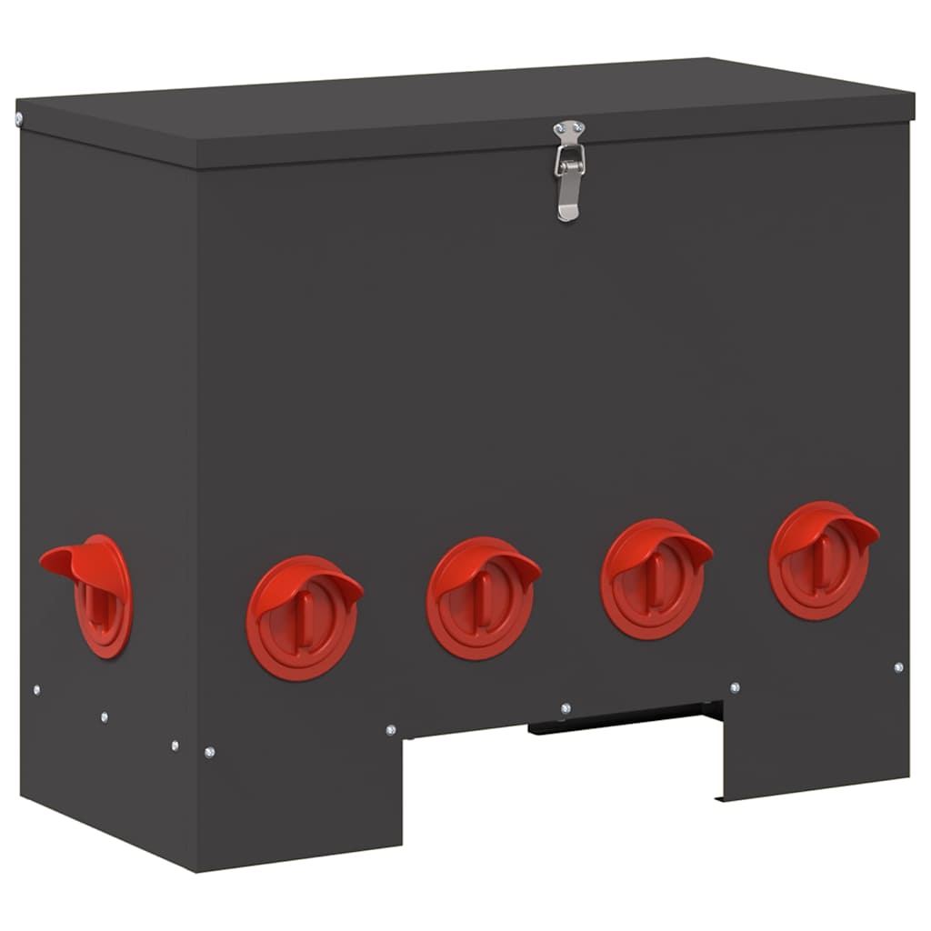 vidaXL Comedouro para galinha Preto 60,5 x 29 x 51 cm