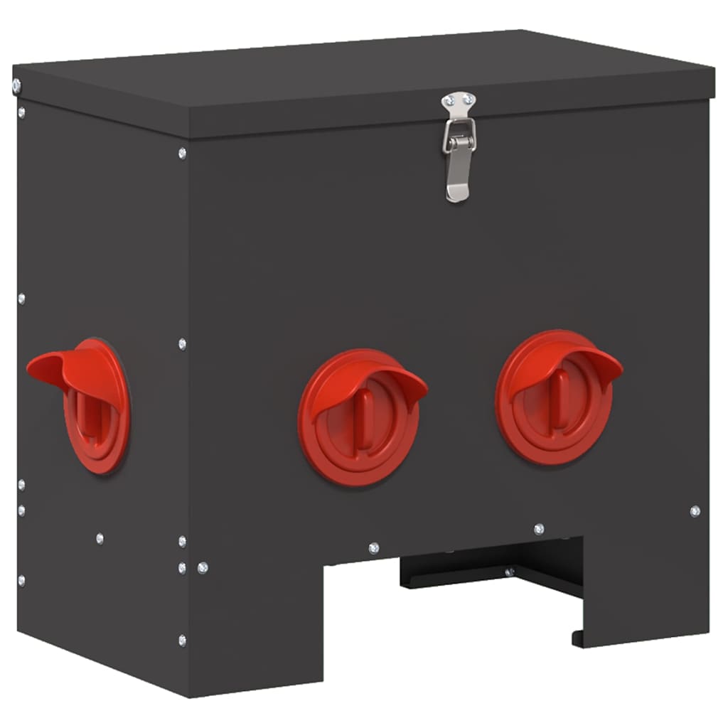 vidaXL Comedouro para galinha Preto 40,5 x 25 x 38 cm