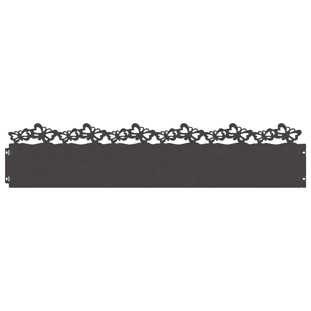 vidaXL Delimitadores de relvado 10 pcs Preto 103 x 0,05 x 22 cm Aço