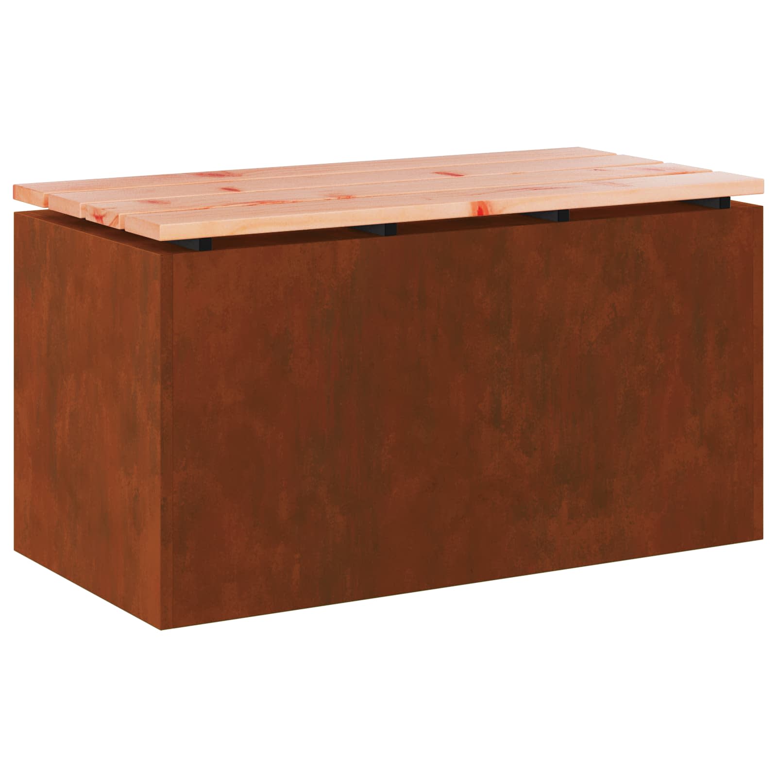 vidaXL Banco de jardim Ferro Enferrujado 80 x 40 x 43 cm Aço corten