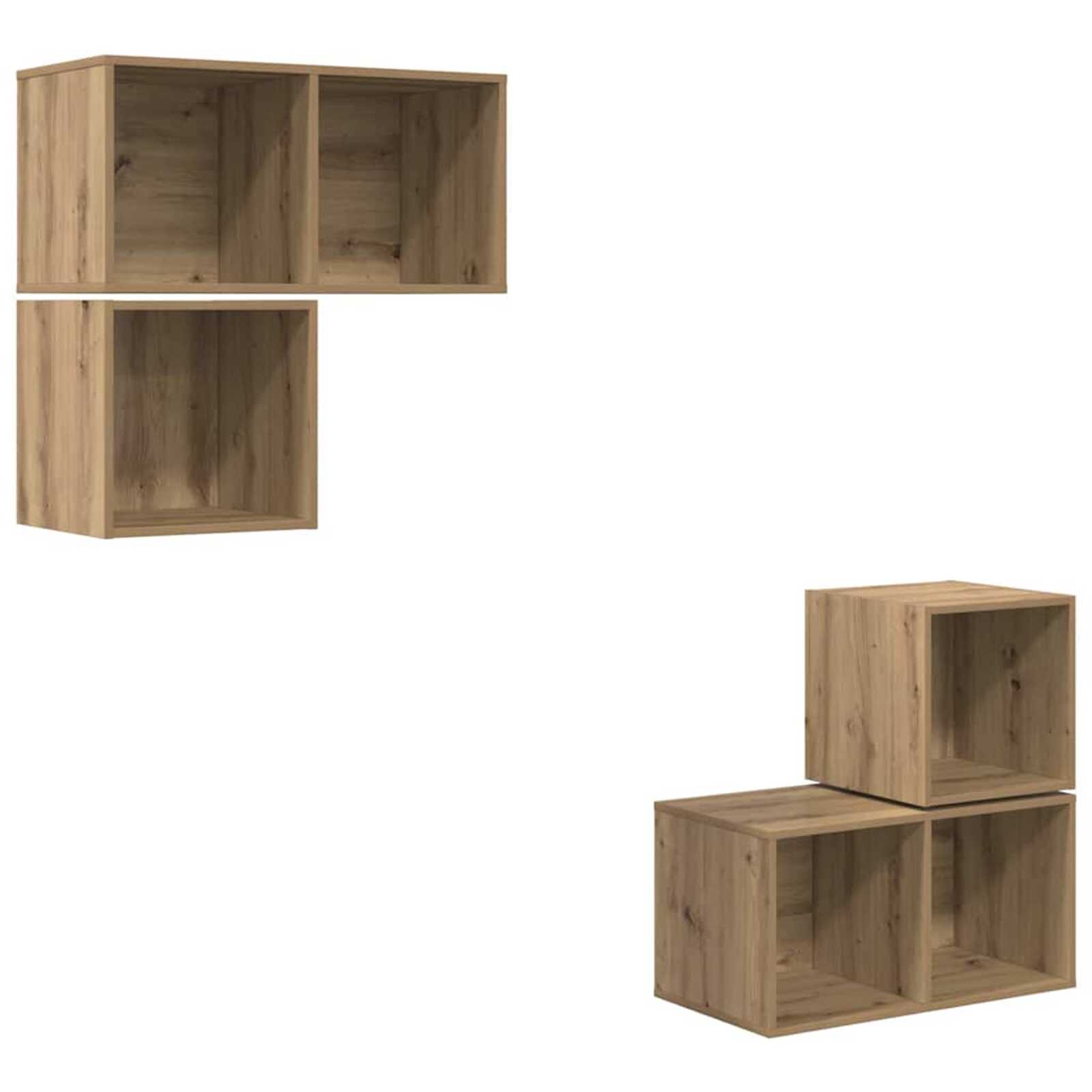 vidaXL Conjunto de móvel de TV 4 pcs Carvalho Artesanal