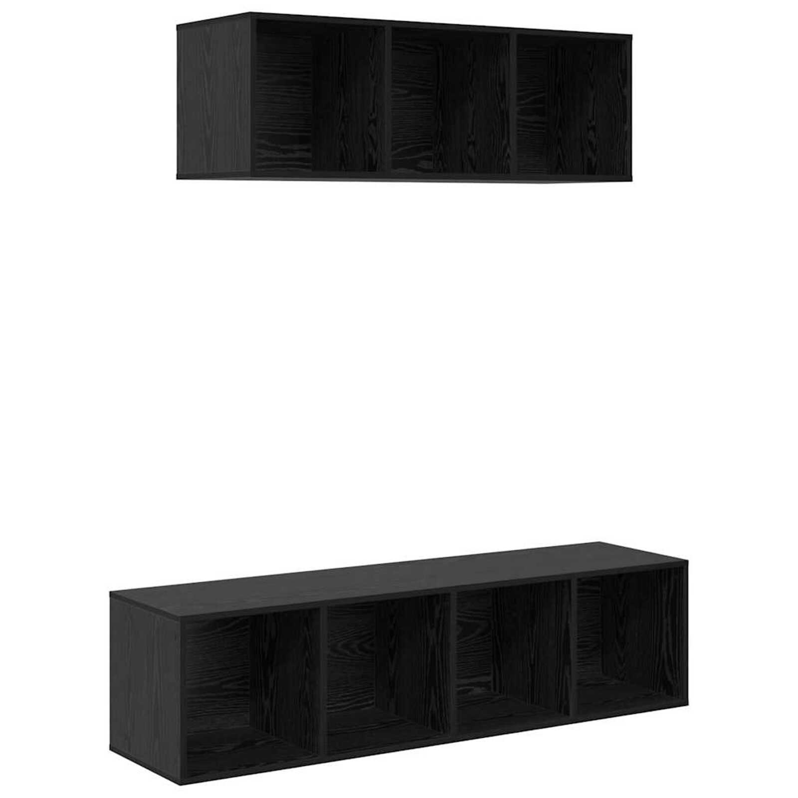 vidaXL Conjunto de móvel de TV 2 pcs Carvalho Preto Madeira processada