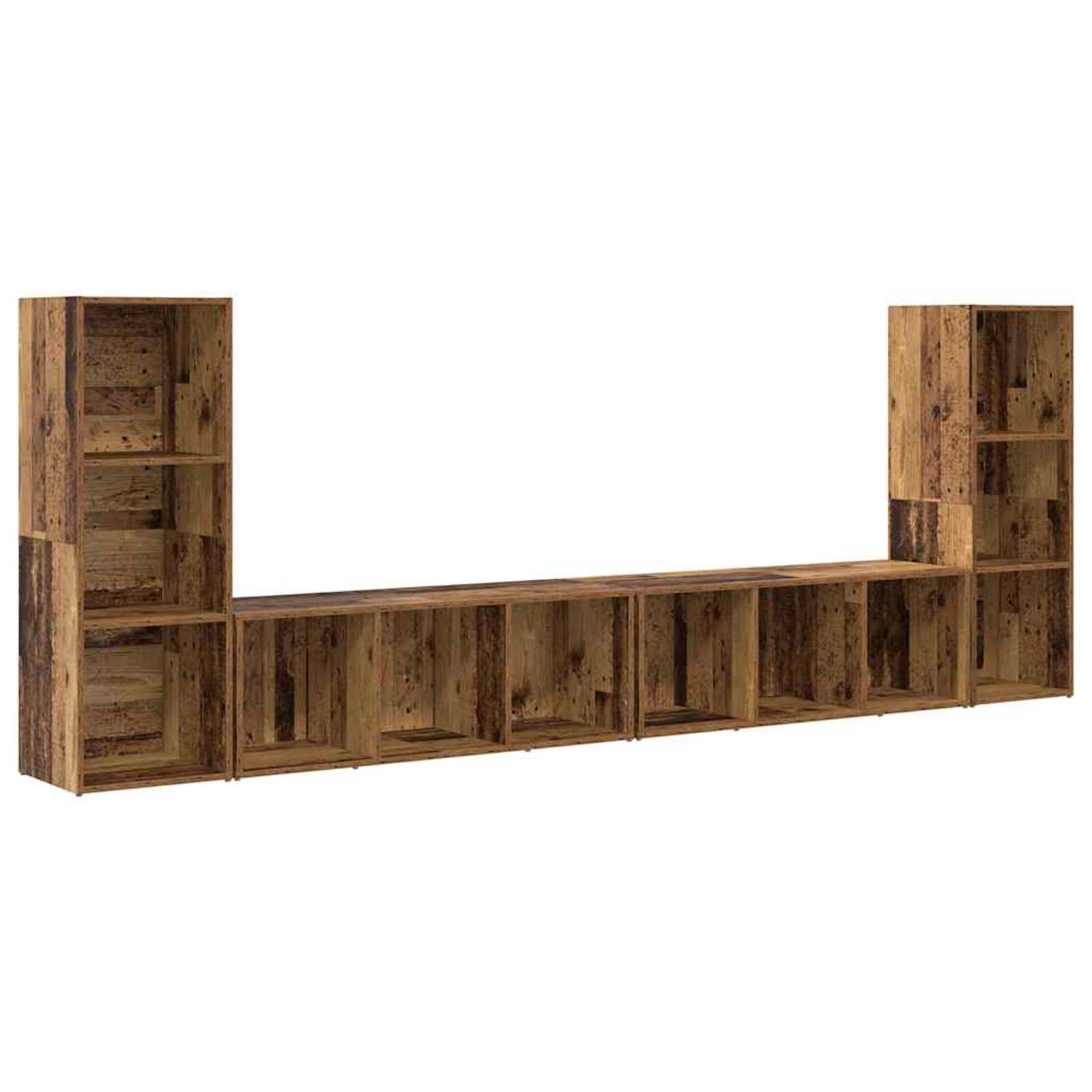 vidaXL Conjunto de móvel de TV 4 pcs Madeira Antiga 37 x 35 x 107 cm