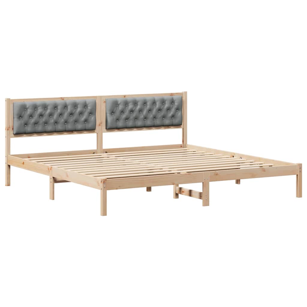 vidaXL Estrutura da Cama com cabeceira Cinzento-claro 200 x 200 cm