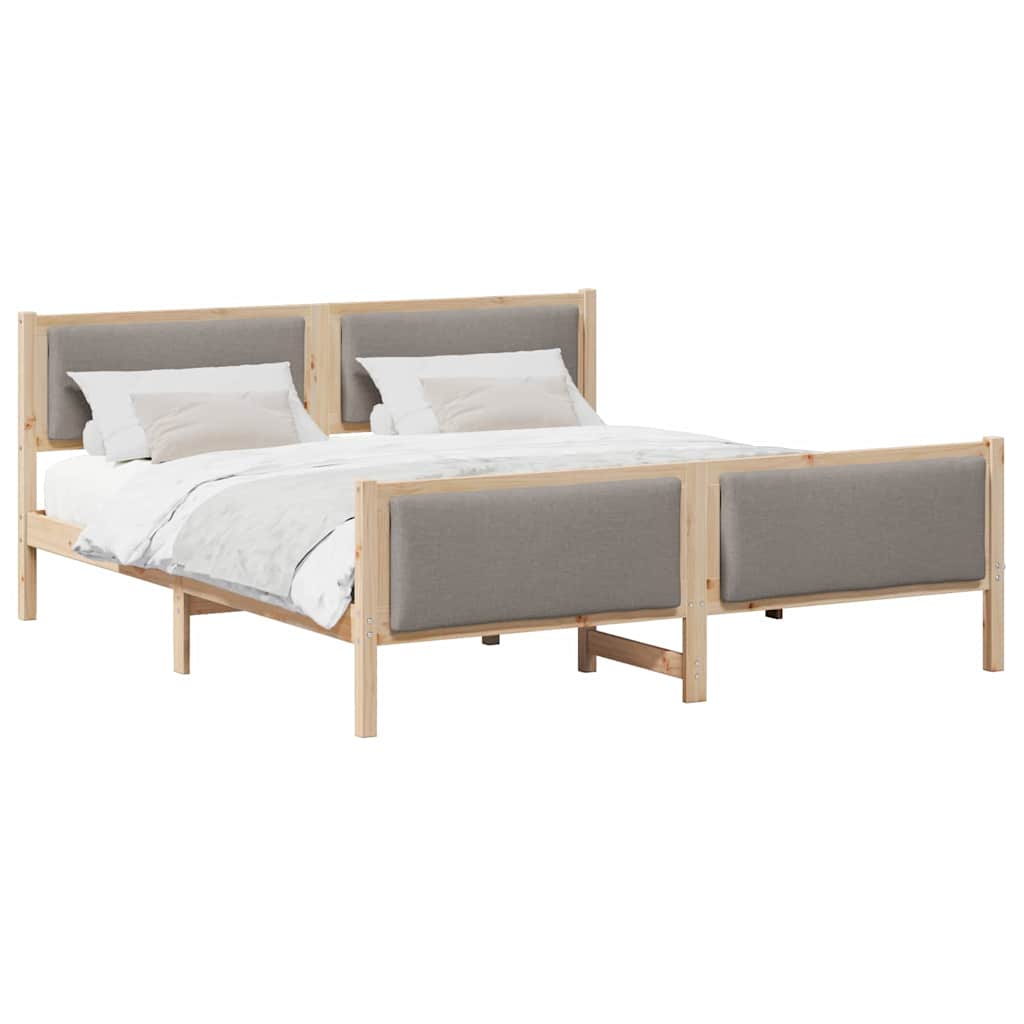 vidaXL Estrutura da Cama Cinzento-acastanhado 180 x 200 cm tecido