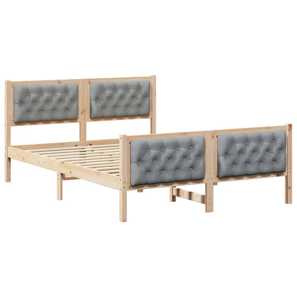 vidaXL Estrutura da Cama com cabeceira Cinzento-claro 140 x 200 cm