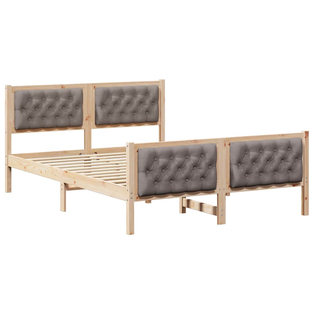 vidaXL Estrutura da Cama Cinzento-acastanhado 140 x 200 cm