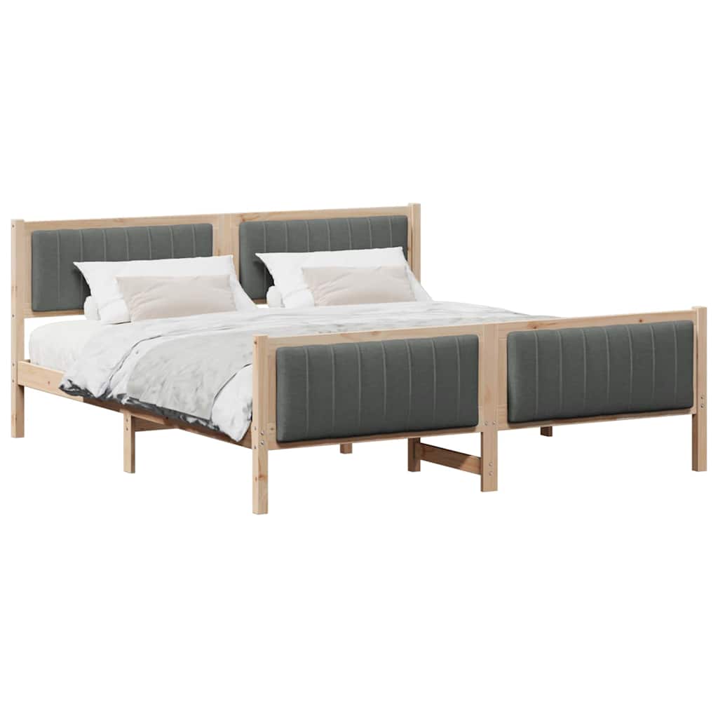 vidaXL Estrutura da cama castanho e cinzento-escuro 180 x 200 cm