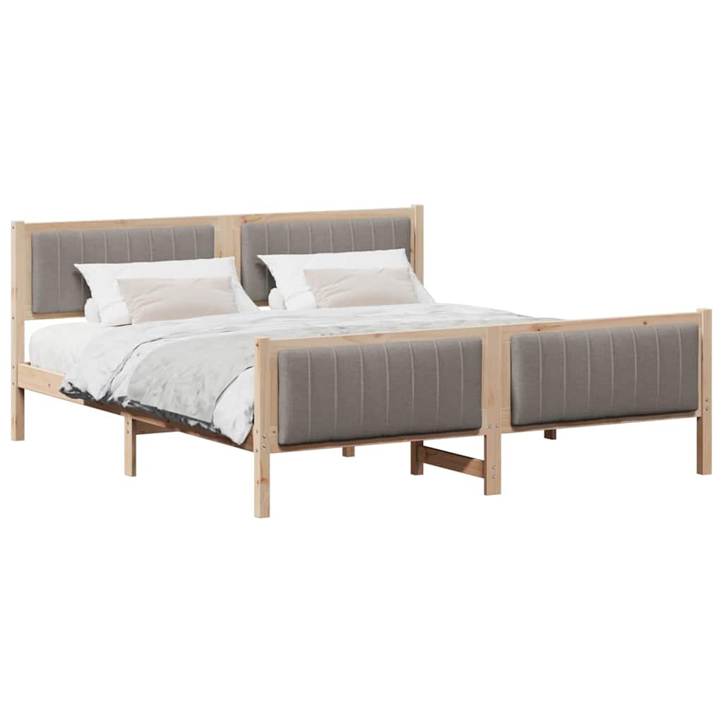 vidaXL Estrutura da cama com cabeceira Marrom e taupe 180 x 200 cm