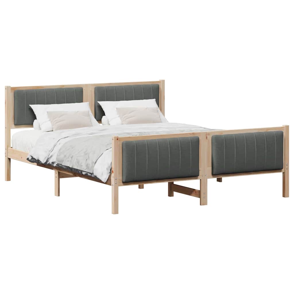 vidaXL Estrutura da cama castanho e cinzento-escuro 160 x 200 cm