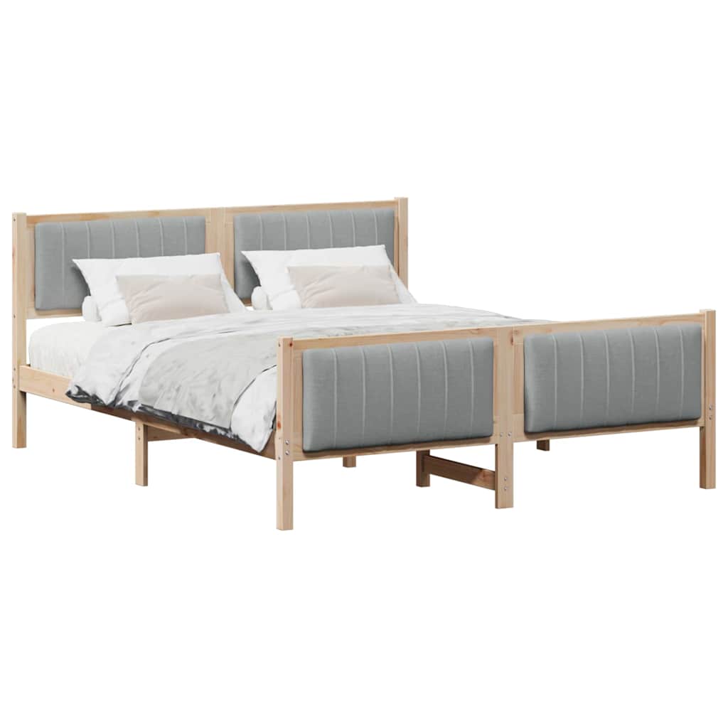 vidaXL Estrutura da cama Marrom e cinza claro 150 x 200 cm