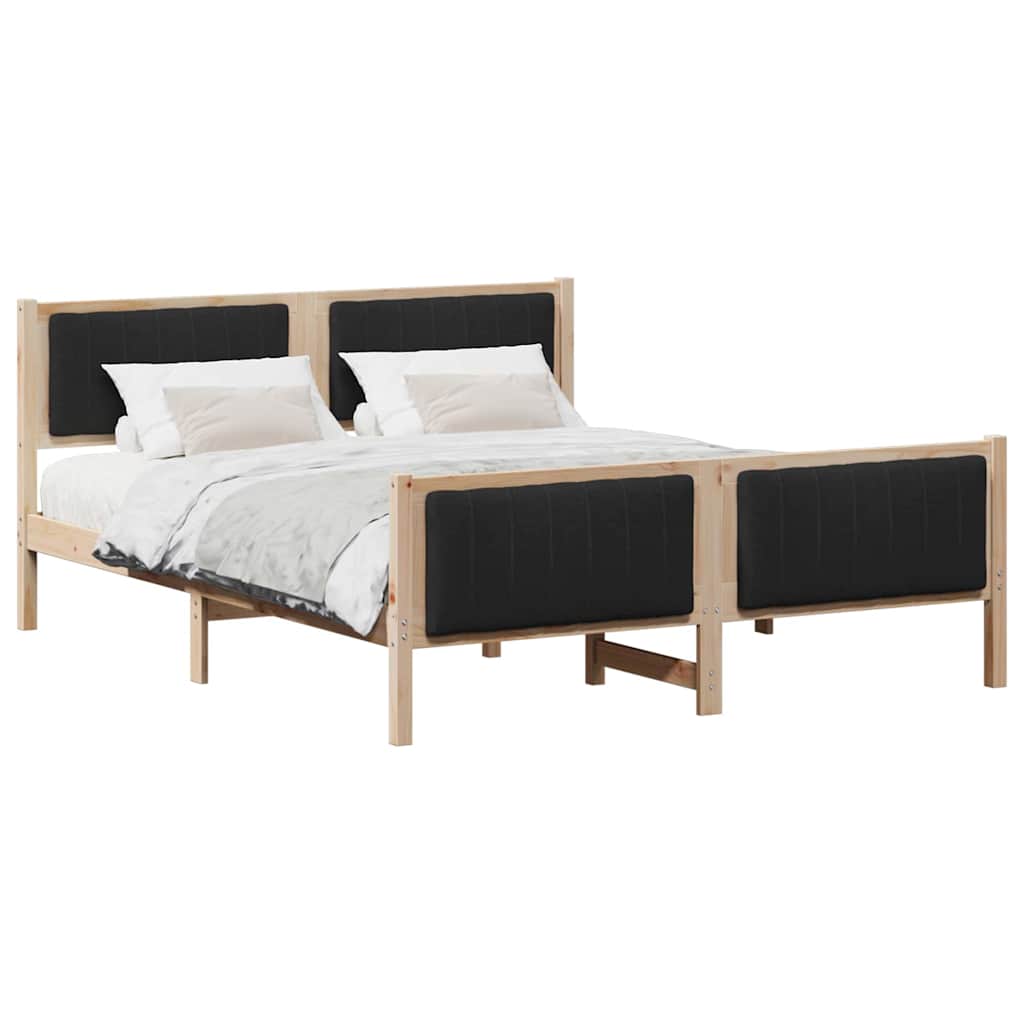 vidaXL Estrutura da cama com cabeceira Castanho e preto 150 x 200 cm