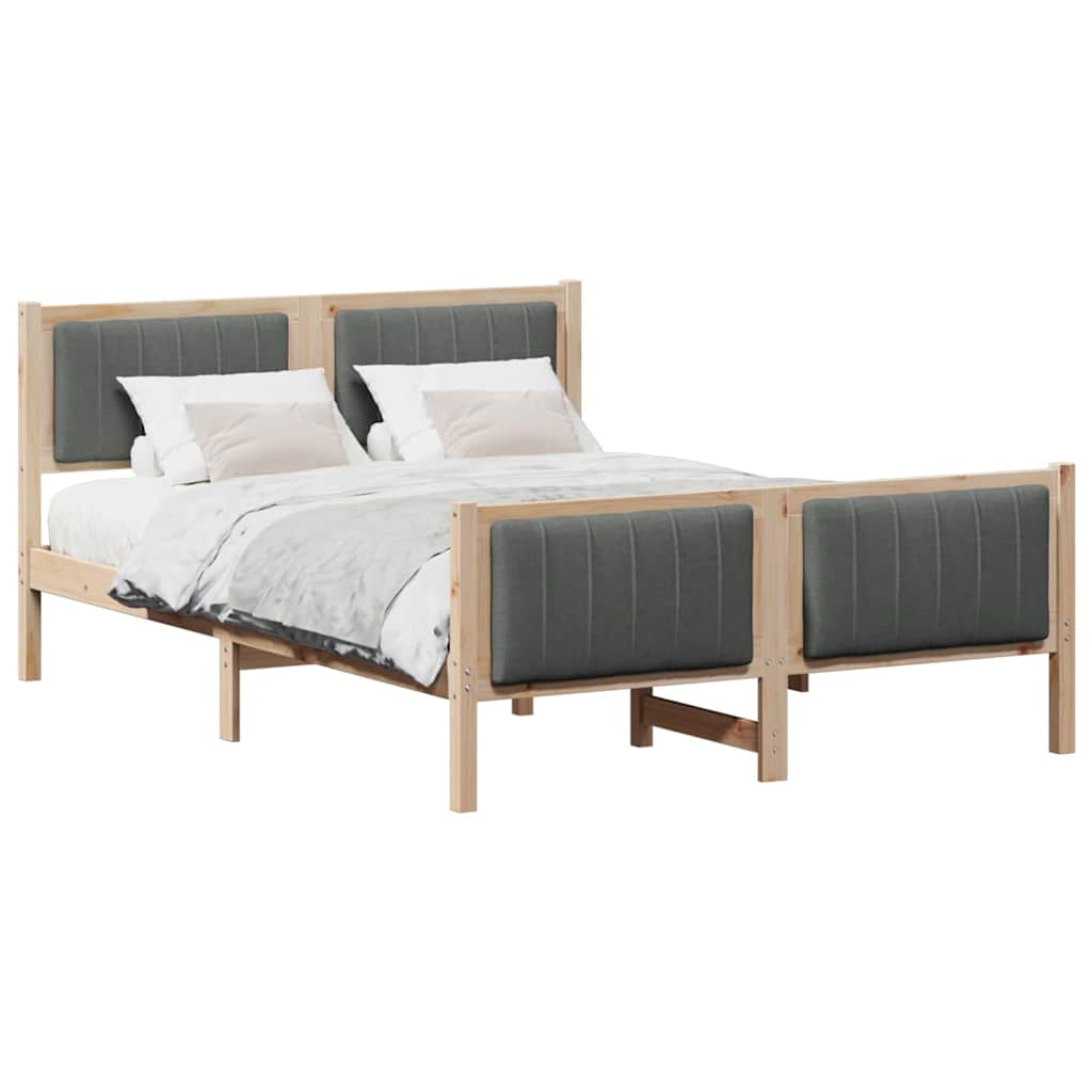 vidaXL Estrutura da cama castanho e cinzento-escuro 140 x 200 cm
