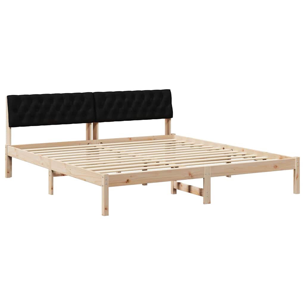 vidaXL Estrutura da cama com cabeceira Castanho e preto 180 x 200 cm