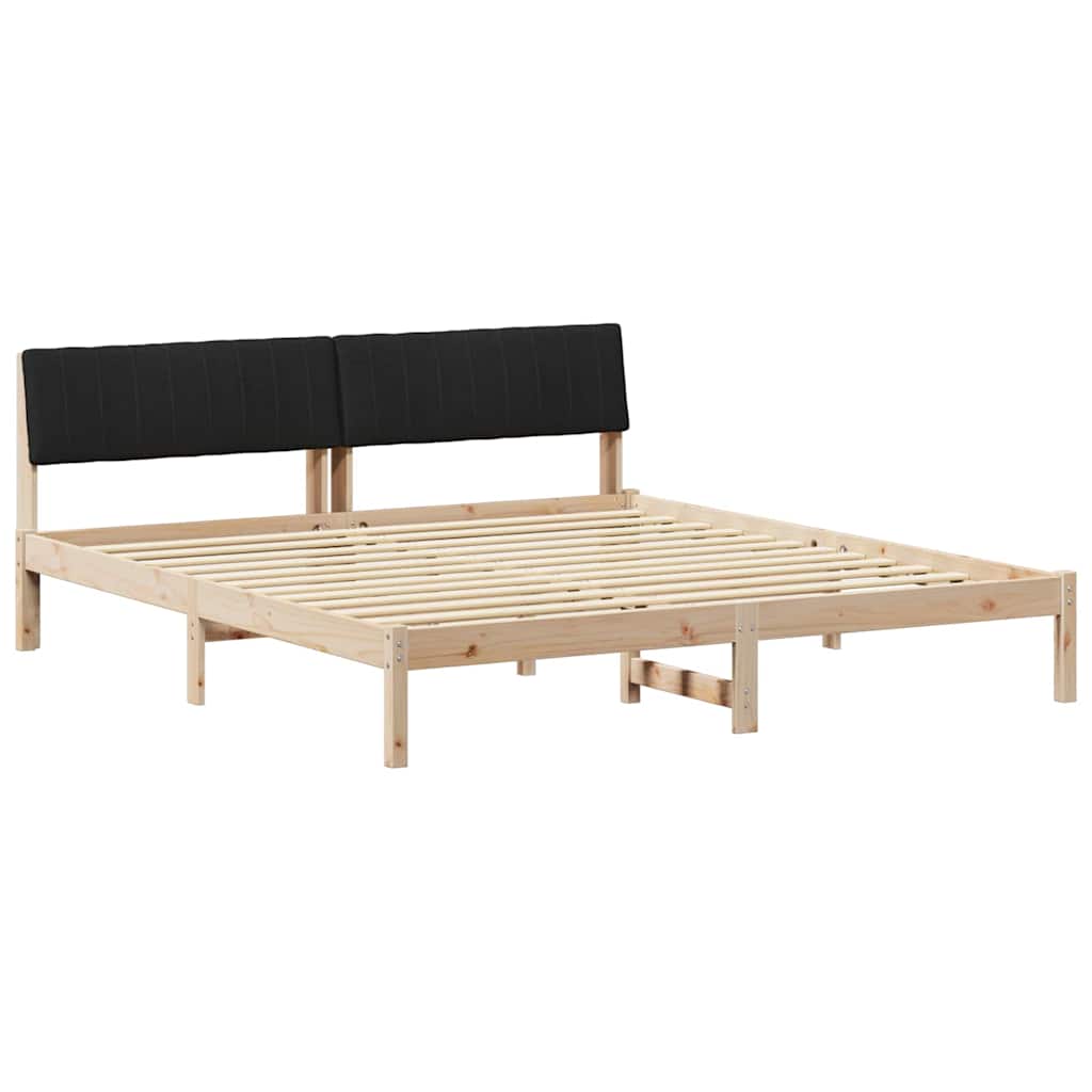 vidaXL Estrutura da cama com cabeceira Castanho e preto 180 x 200 cm