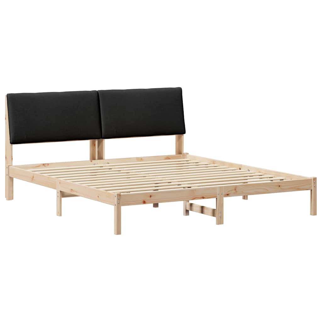 vidaXL Estrutura da cama com cabeceira Castanho e preto 180 x 200 cm