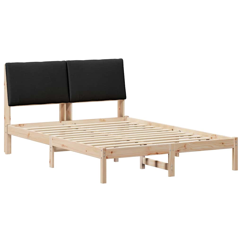 vidaXL Estrutura da cama com cabeceira Castanho e preto 150 x 200 cm