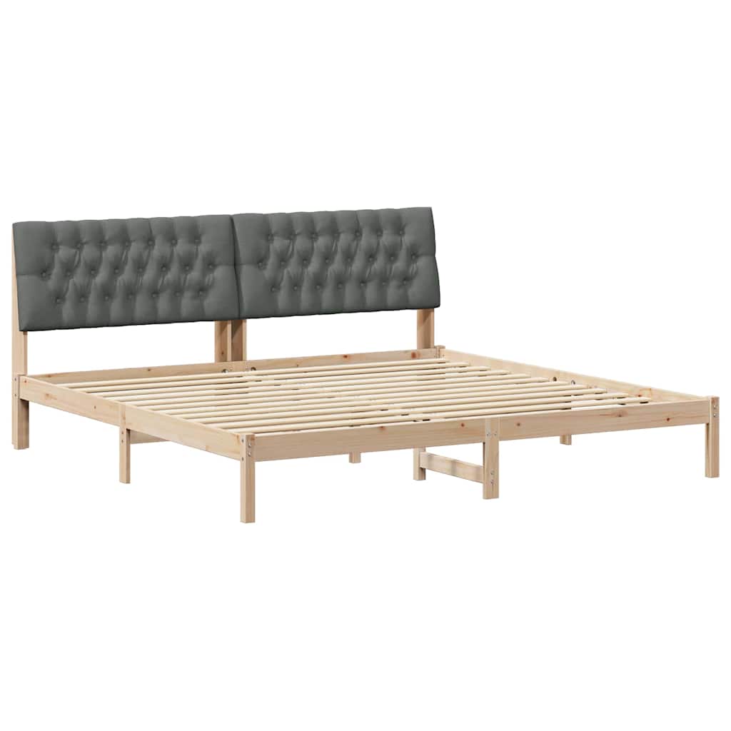 vidaXL Estrutura de Cama com Cabeceira Estofada Castanho 200 x 200 cm