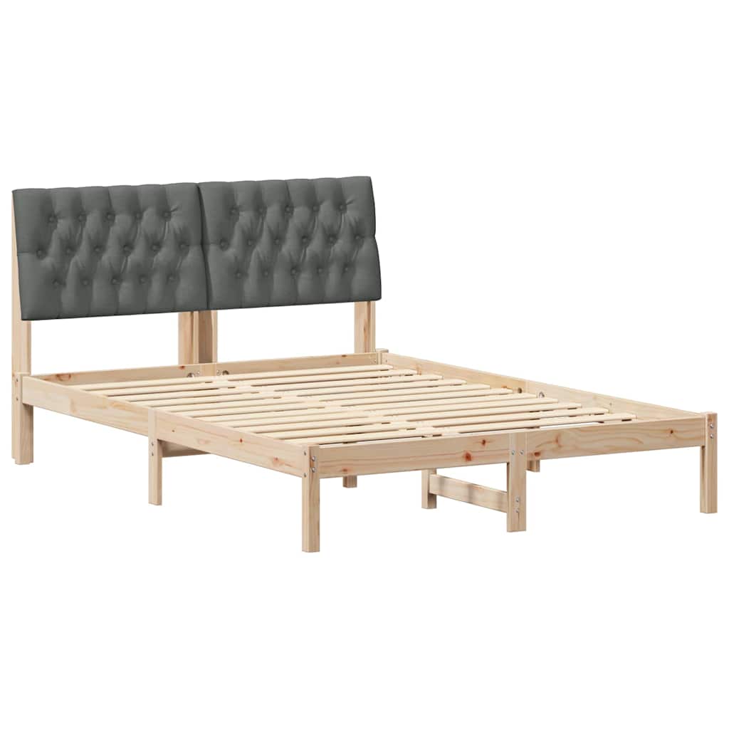 vidaXL Estrutura de Cama com Cabeceira Estofada Castanho 160 x 200 cm