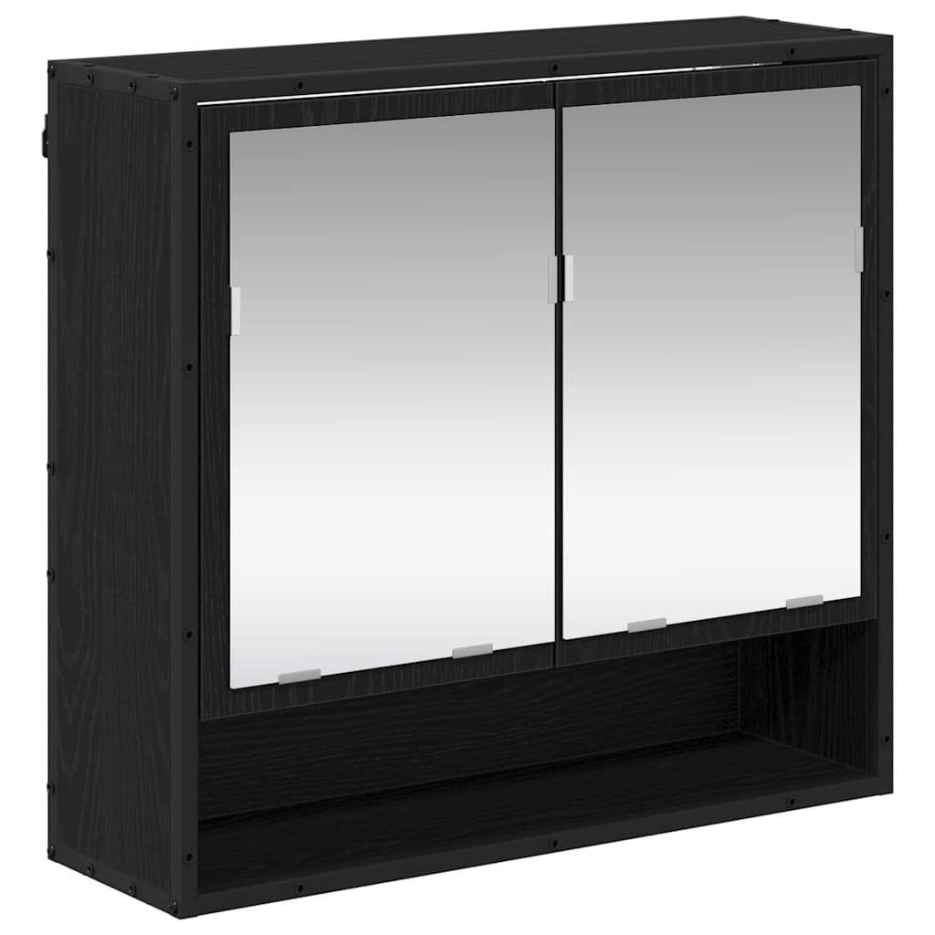 vidaXL Prateleira de Parede com porta Carvalho Preto 65 x 20 x 60 cm