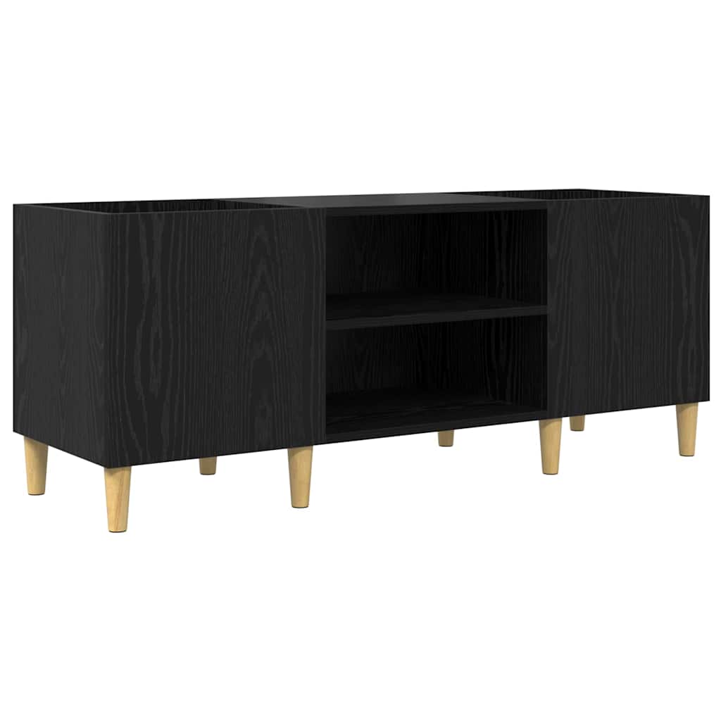 vidaXL Armário para discos de vinil Carvalho Preto 121 x 38 x 48 cm